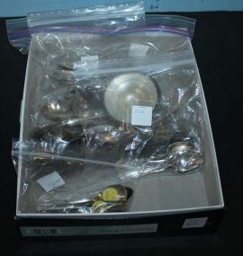 Box Lot of Silverplate Children's Utensils, Dena Spoons, Miscellaneous