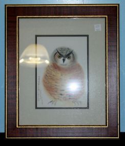 Picture of Owl Signed Marjorie Nichols 18
