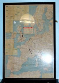 Signed 1951 Map of Western Europe 26 1/2