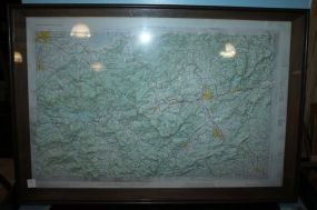 Framed Map of Knoxville in Shadow Box 34