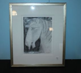 Etching of Horse Signed Emily Luttren, 2006 16 1/2