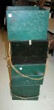 Four Painted Green Crates Crates 14 1/2