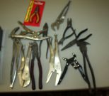 Box Lot of Tools pilers, needle nose pliers, and vise pliers