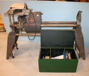 Shop smith Wood Lathe and Box of Tools