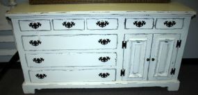 Hand Brushed and Distressed White Painted Dresser Matches lot #742 and #744; 66