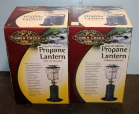 Two Timber Creek Double Mantle Propane Lanterns with Carrying Cases