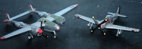 Die Cast C. D. C. Collection Armour, P-38 2011 Plane and Air Signature, and P-510 Mustang Armour and plane and air signature made in China