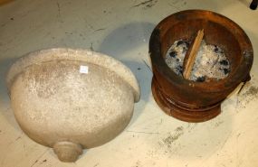 Cast Iron Pot and Concrete Fountain Pot 14