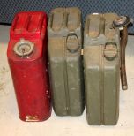 Three Metal Gas Cans