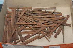 Box Lot of Old Square Nails