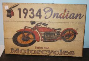 Reproduction 1934 Indian Motorcycle Sign 23 1/2