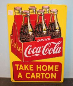 Reproduction Tin Coke Sign 11 1/2