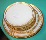 Nine Gold Trimmed Plates One France; one Austria; one Limoges; six Haviland