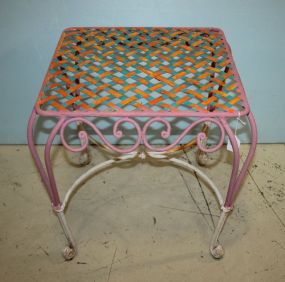 Painted Wrought Iron Side Table Matches lot #151 and 165; 18