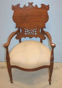 Satinwood Turn of the Century Arm Chair Matches lot #178 and 193; 23 1/2