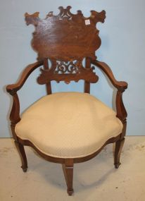 Satinwood Turn of the Century Corner Chair Matches lot #177 and 178; 24