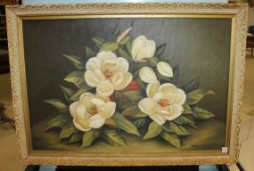 Painting of Magnolias Signed Loyene Temple; 40