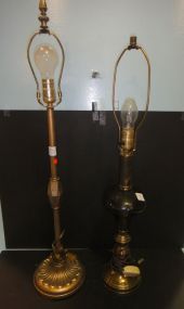 Brass and Glass Lamp and Decorative Gold Flake Lamp Brass and glass lamp 29