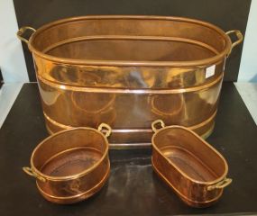 Copper Boiler, Small Oval Copper Pot, and Round Copper Pot Boiler 18 1/2