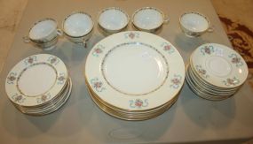 Thirty-five Pieces of St. Regis by Haviland Consisting of eight dinner plates, nine cups and saucers, nine bread and butter plates