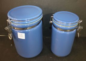 Two Blue Canisters