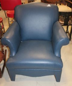 Blue Faux Leather Chair 37