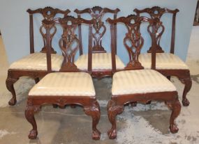 Five Chippendale Style Dining Chairs