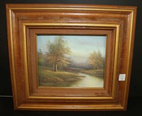 Small Oil on Canvas of Landscape Signed Melby; 18