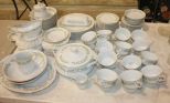 Bell Flower Dinner Set Japan, some chips, some broken, approximately 100 pieces
