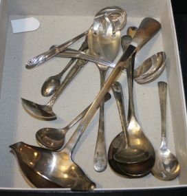 Box Lot of Silverplate Ladles and Spoons