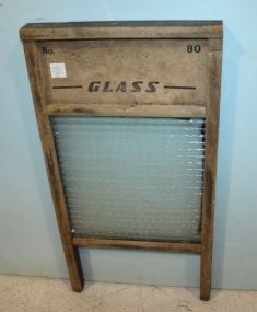 Wood and Glass Washboard No. 80; 12 1/2