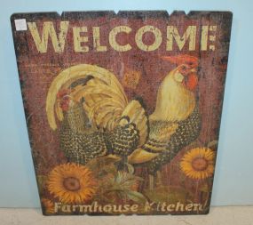 Wood Hanging Welcome Farmhouse Kitchen Sign 19 1/2
