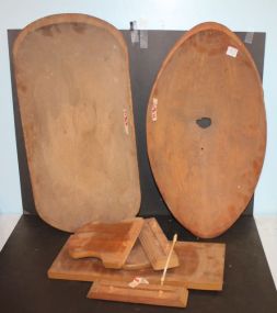 Two Wood Bowls and Bookend Parts