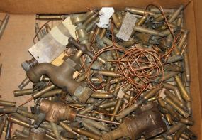 Box Lot of Brass Faucets and shells