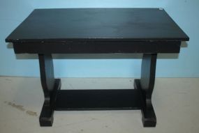 Hand Brushed Black Painted Distressed Library Table 42