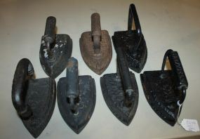 Seven Cast Iron Flat Irons One marked Sheffield; 5