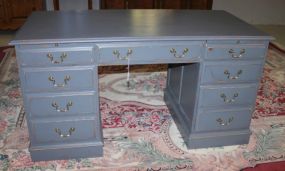 Hand Brushed Gray Distressed Painted Desk 57