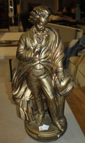 Large Plaster Painted Gold Figure of Beethoven 24