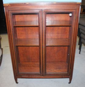 Edwardian Style Inlaid Bookcase Needs repair; 38