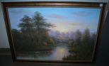 Oil Painting of Landscape Signed W. Chapman; 40