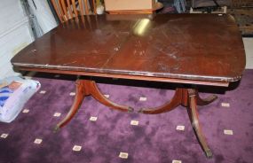 Duncan Phyfe Style Pedestal Table Foot needs repair; 59