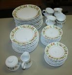 Fifty Pieces of Noritake Progression China Consisting of eleven dinner plates, eleven salad plates, ten bread and butter plates, eight cups, eight saucers, creamer, sugar