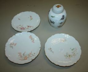 Three Hand Painted Plates and Covered Jar Plates 8