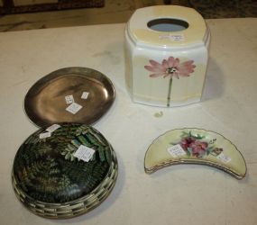 Covered Jar, Porcelain Bone Dishes, Porcelain Tissue Box Cover, Pewter Dish Jar 7