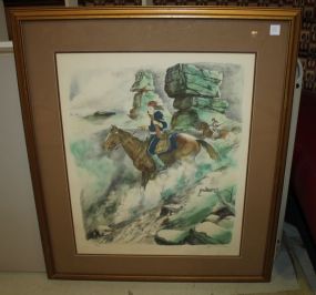 Large Limited Edition Lithograph The Scout 48/275, signed Bruce; 30
