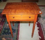 Cherry One Drawer Stand Early cherry Sheraton style one drawer, three board top side table; 26