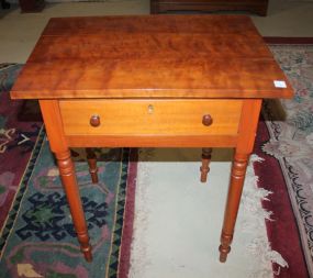Cherry One Drawer Stand Early cherry Sheraton style one drawer, three board top side table; 26