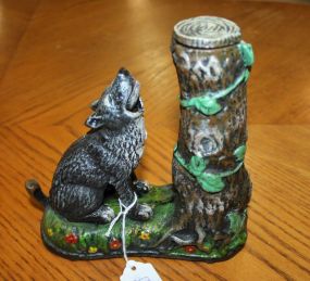 Reproduction Cast Iron Wolf Bank 7 1/2