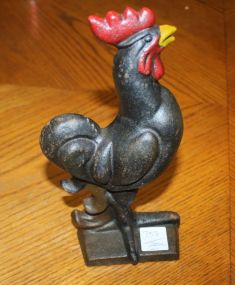 Reproduction Cast Iron Rooster Doorstop 9 1/2