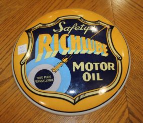 Reproduction Richlube Metal Button Sign 12
